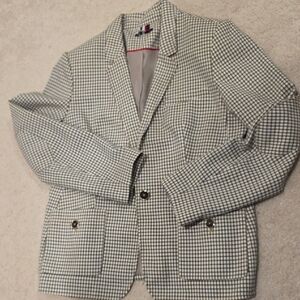 Womens TanBlack Tommy Hilfiger Checkered Blazer Size 16